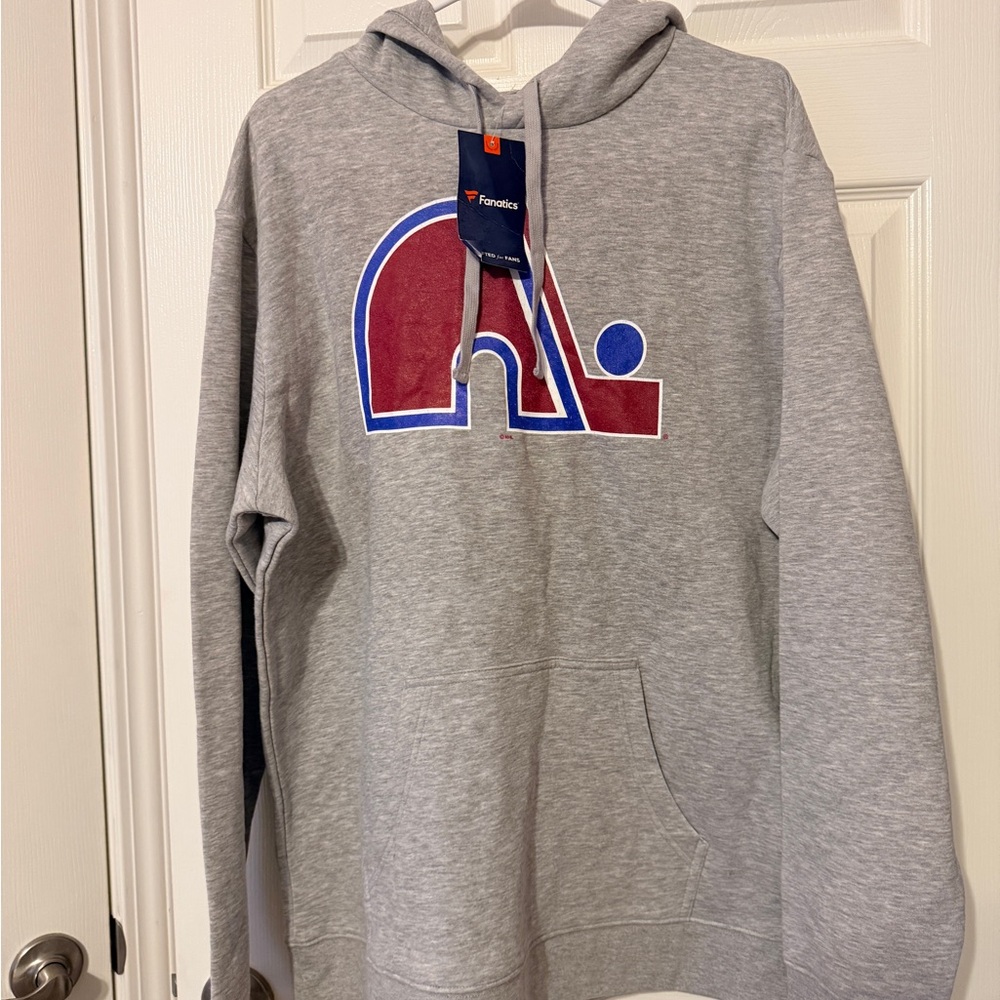 Fanatics Gray Hoodie with Red and Blue Design